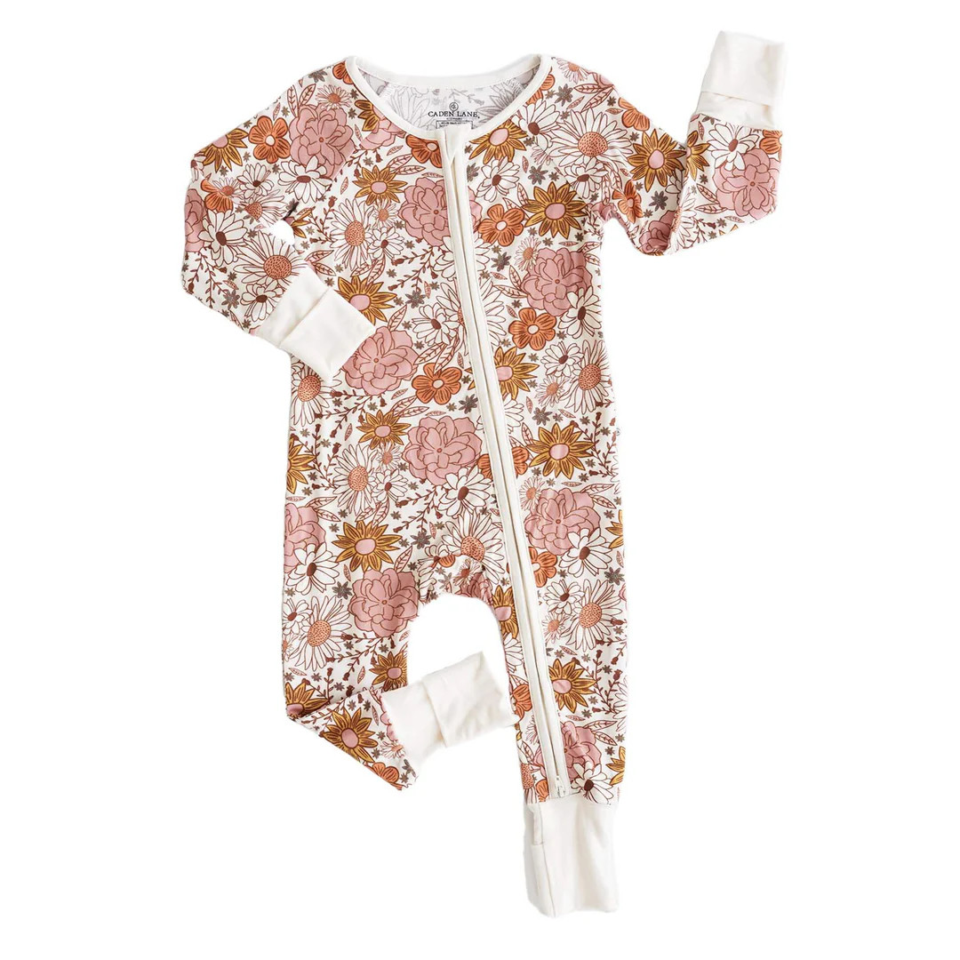 Boho Floral Convertible Zip Romper | Caden Lane