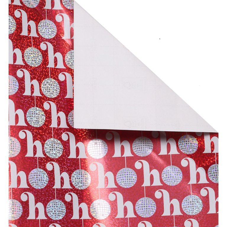 Red and Silver Holographic Christmas Wrapping Paper, 70 sq ft single roll by Holiday Time - Walma... | Walmart (US)
