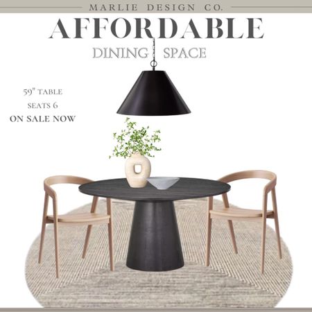 Affordable Dining Room Furniture | kitchen table | kitchen chairs | dining room chairs | transitional dining space | Target style | dining room pendant light | round neutral rug | decorative bowl | fruit bowl | vase | faux stems | on sale now | Target | studio McGee | hearth and hand | threshold | target finds | chairs #LTKunder50 #LTKunder100

#LTKhome