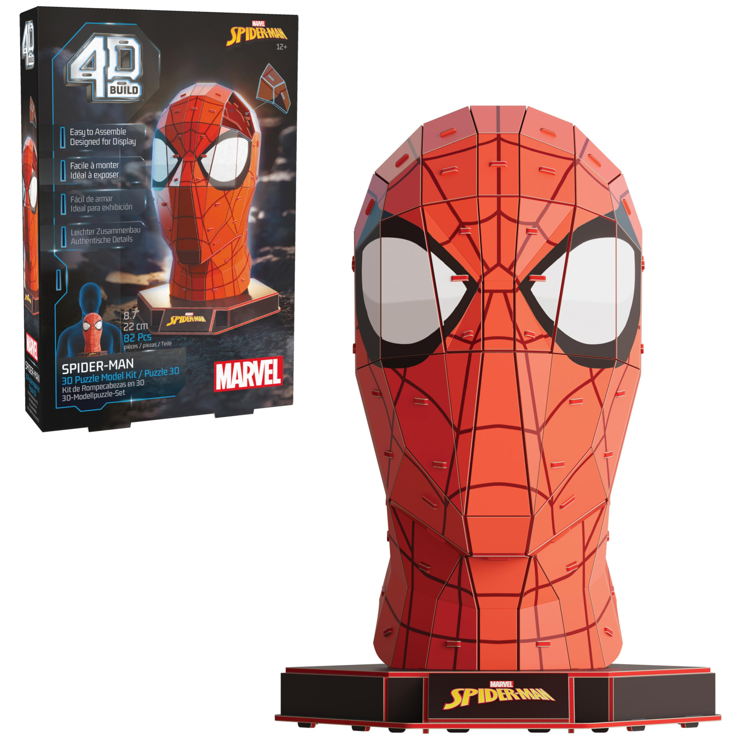 4D Build, Marvel Spider-Man 3D Puzzle Model Kit with Stand 82 Pcs | Spider-Man Desk Decor | Build... | Amazon (US)
