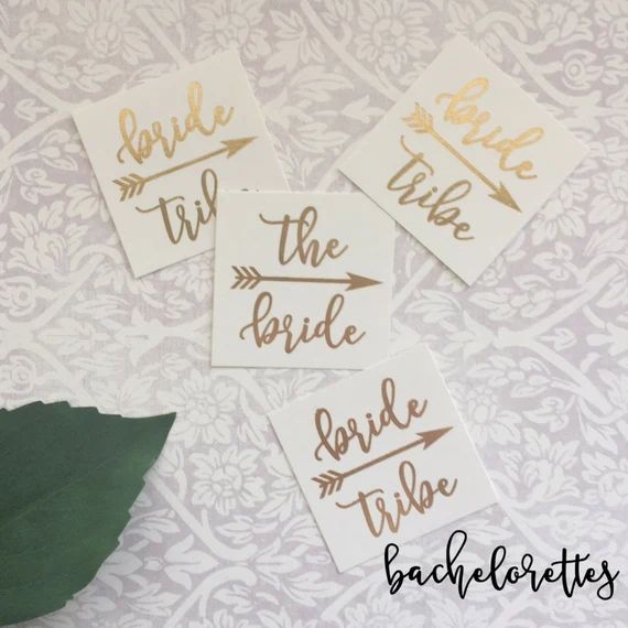 Set of 12+ Bride Tribe Gold Tattoos! Bachelorette party favors, bride tribe tattoo, bachelorette tat | Etsy (US)