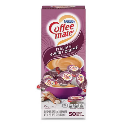 Coffee mate Liquid Coffee Creamer, Italian Sweet Creme, 0.38 oz Mini Cups, 50/Box | Target