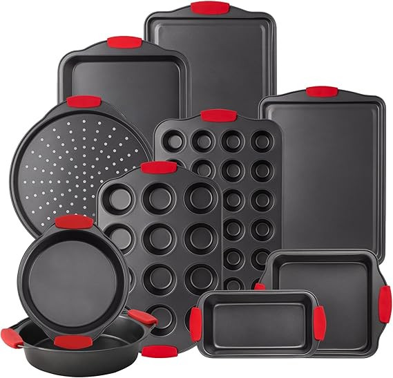 Country Kitchen 10-Piece Nonstick Stackable Bakeware Set - PFOA, PFOS, PTFE Free Baking Tray Set ... | Amazon (US)