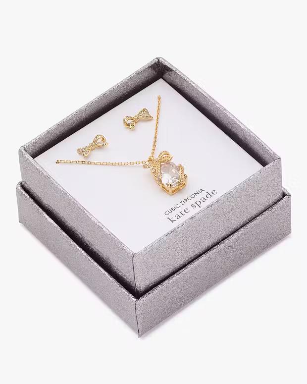 Pave Present Pendant And Studs - Boxed | Kate Spade Outlet