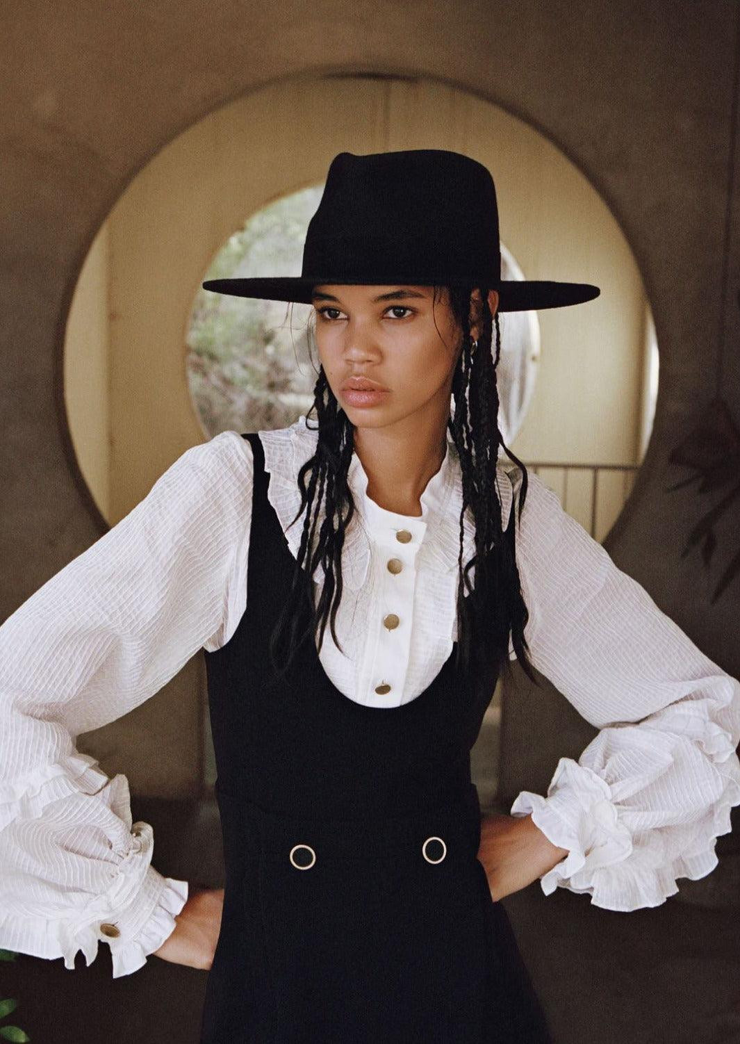 The Mirage Wool Fedora Hat in Black | outdazl