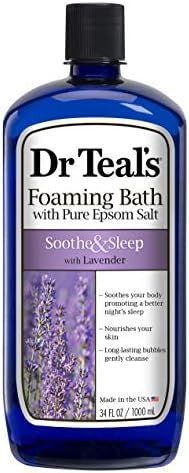 Dr Teal's Foaming Bath with Pure Epsom Salt, Purple, Soothe & Sleep, Lavender, 34 Fl Oz | Amazon (US)