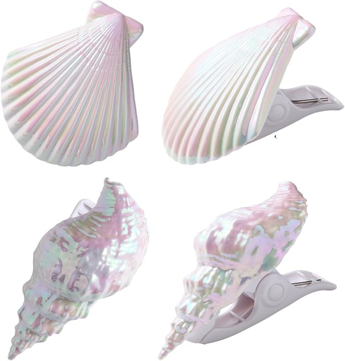 Shells Beach Towel Clips for Pool Chairs, Lounge Chairs, Drying Racks Decorative Windproof Towel ... | Amazon (US)