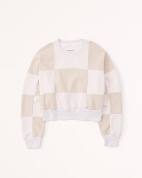 Women's Checkered Graphic Crew Sweatshirt | Women's Tops | Abercrombie.com | Abercrombie & Fitch (US)