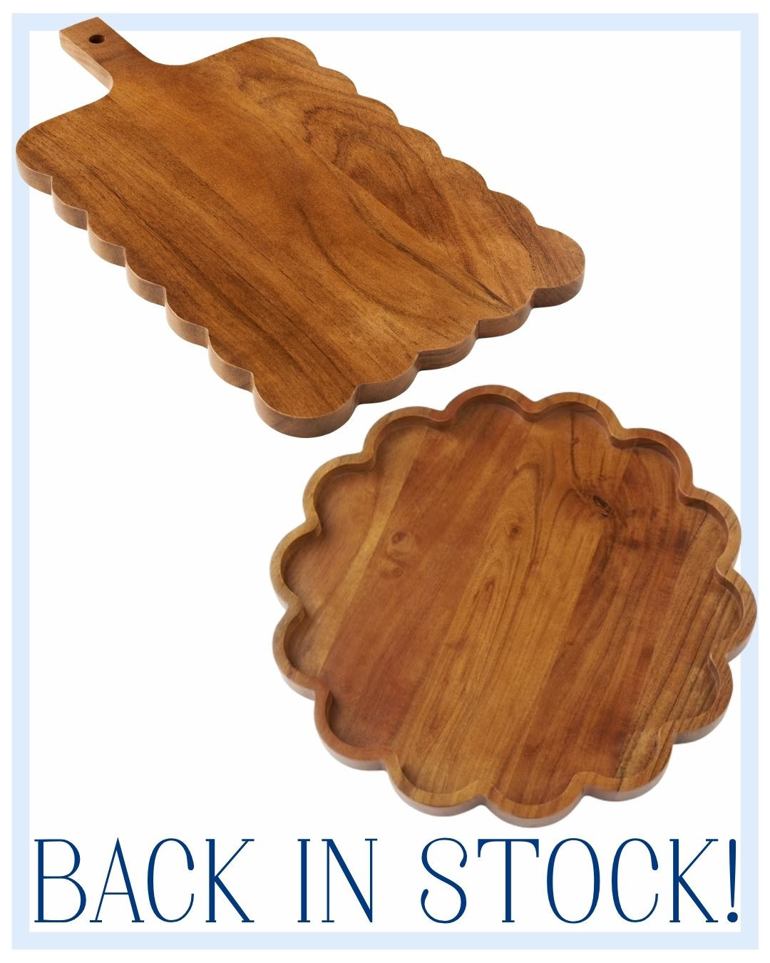 scalloped wooden serving boards back in stock! perfect for all year-round and any event! grab them while you can! 

home, hosting, dinnerware, plates, cups, bowls, napkins, linens, table decor, holidays, gatherings, stoneware, name cards, tablescape, napkin rings, chargers, wine glass, cocktail glass, groups, families, dish, platter, serving board, charcuterie, utensils, melamine 

 #LTKHome #LTKParties