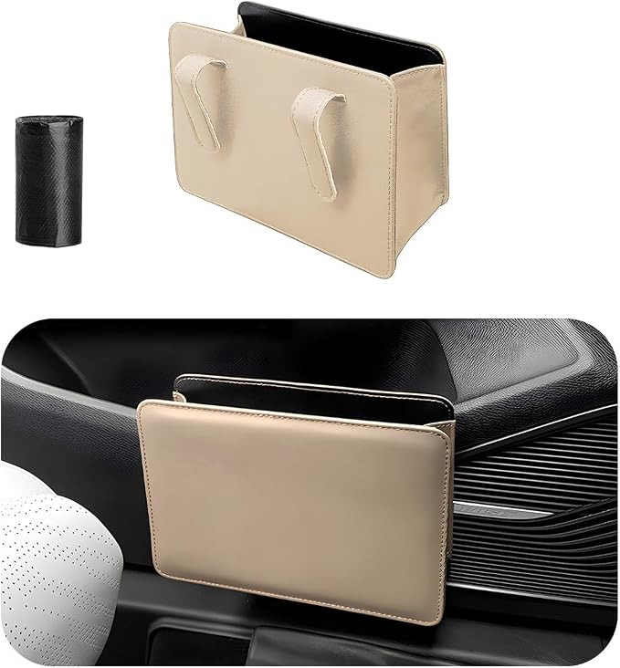 Car Trash Can, Foldable Waterproof Leather Car Garbage Organizer Holder, Automotive Mini Dustbin ... | Amazon (US)