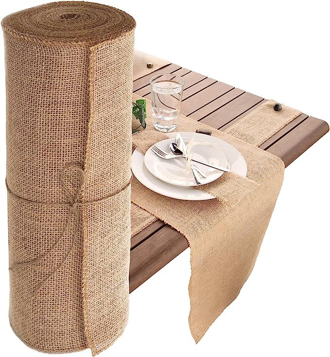 Designer Burlap Table Runner - for Farmhouse-Style Dining Room - Woven Jute Fabric Placemats or C... | Amazon (US)