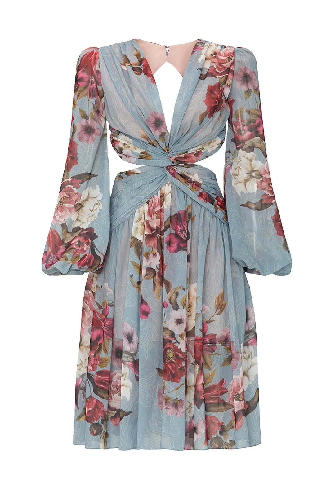 PatBO Peony Print Cutout Dress | Rent the Runway