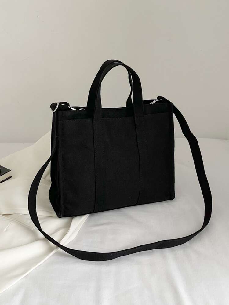 Minimalist Canvas Shopper Bag | SHEIN