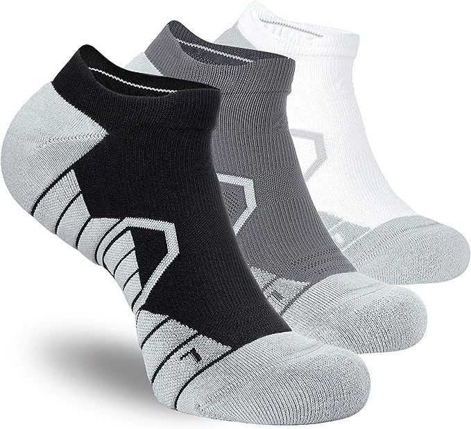 Hylaea Athletic Running Socks Cushion Padded Moisture Wicking Low Cut | Amazon (US)