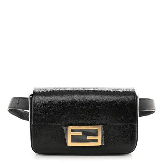 Glossy Lambskin Hip Belt Baguette Bag Black | FASHIONPHILE (US)