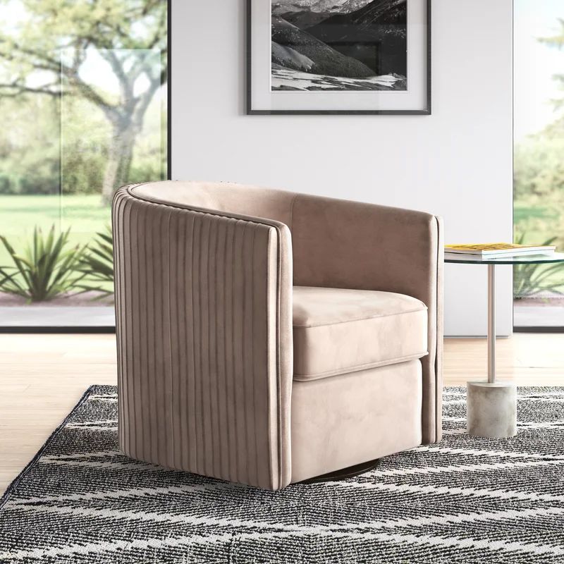 Remaley Upholstered Swivel Barrel Chair | Wayfair North America
