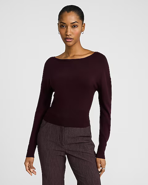 Lightweight Boat Neck Sweater | Express