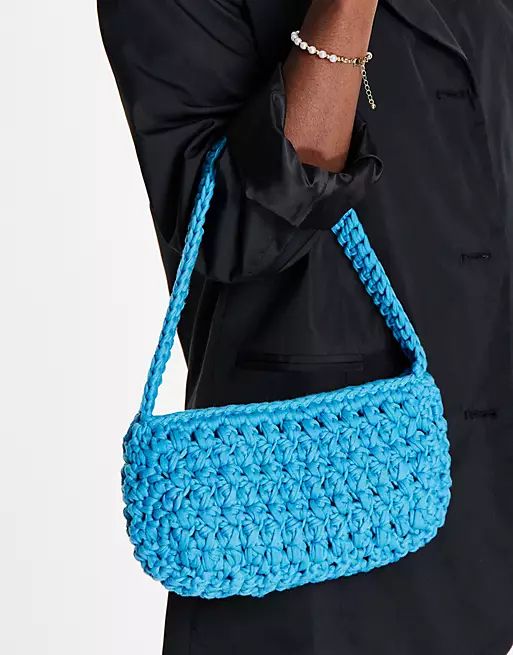 Topshop crochet shoulder in blue | ASOS (Global)