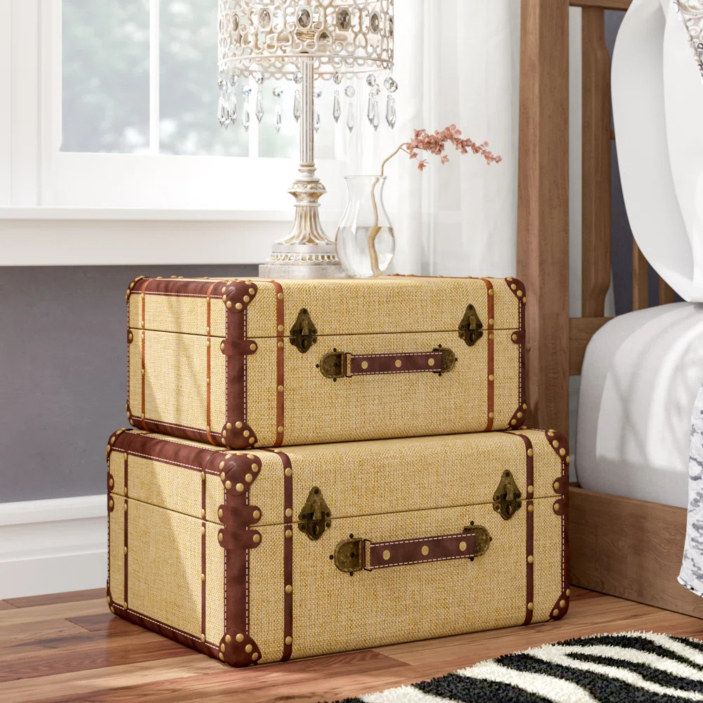 Bungalow Rose Hamachi 2 Piece Solid Wood Vintage Trunk & Reviews | Wayfair | Wayfair North America