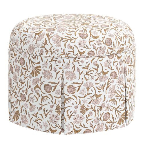 Liza Skirted Ottoman, Vine Botanical | One Kings Lane
