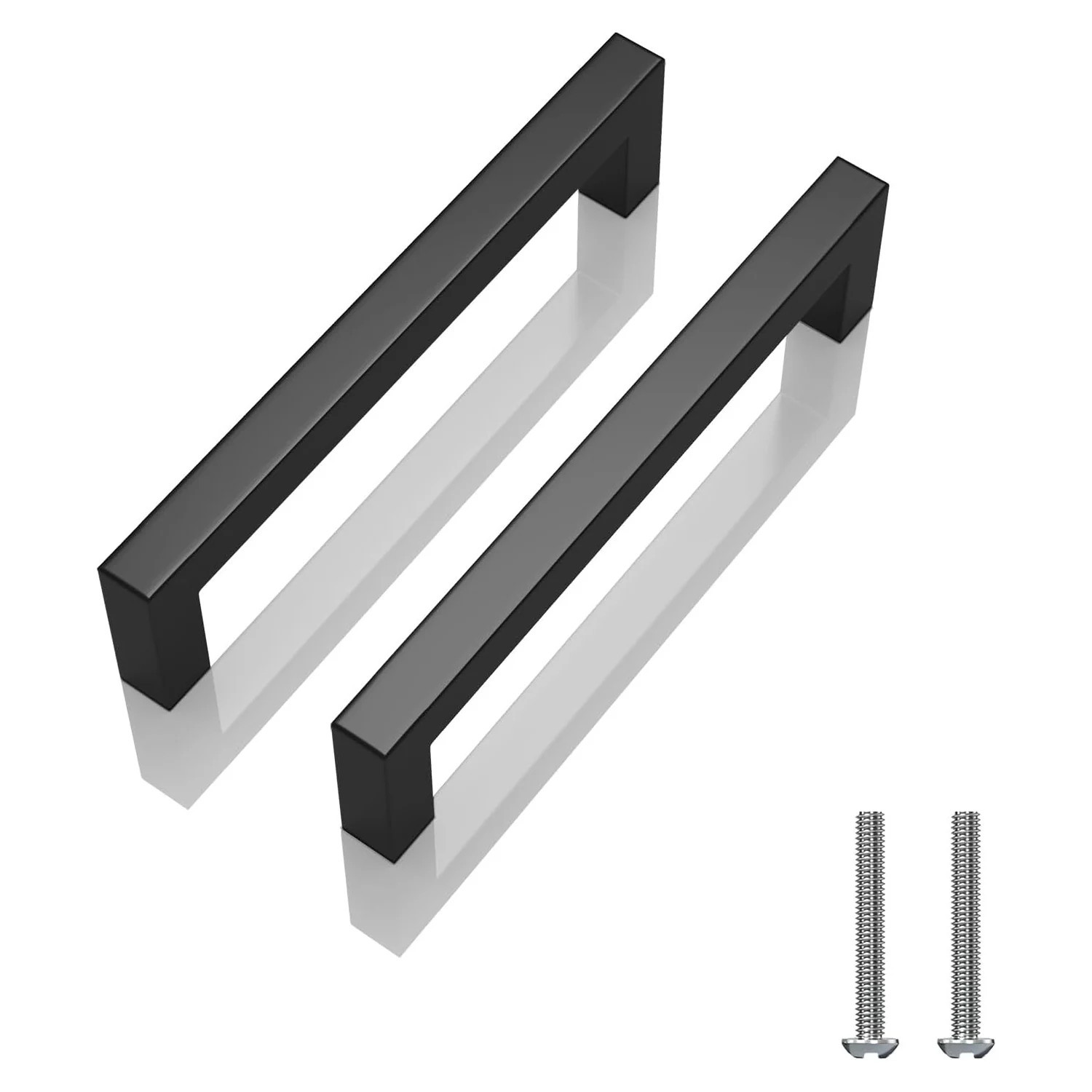Misopily 30 Pack 5 inch 128mm Center to Center Matte Black Cabinet Pulls Stainless Steel Square Kitchen Drawer Handles for Furniture one_size | Lowe's