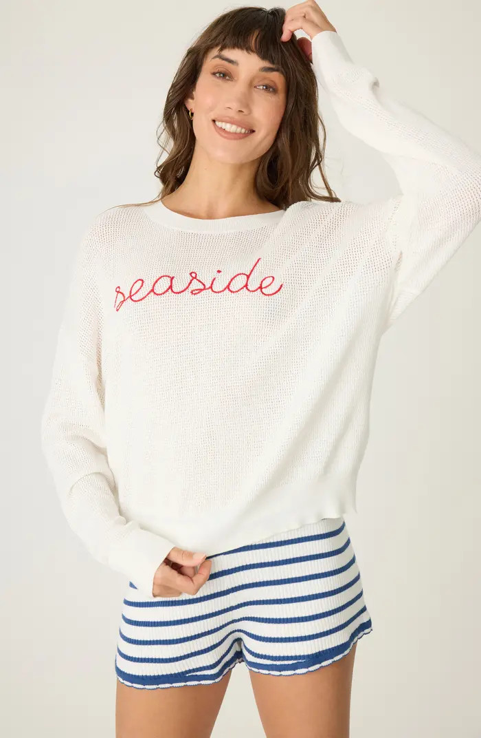 Seaside Charm Waffle Knit Pajama Top | Nordstrom