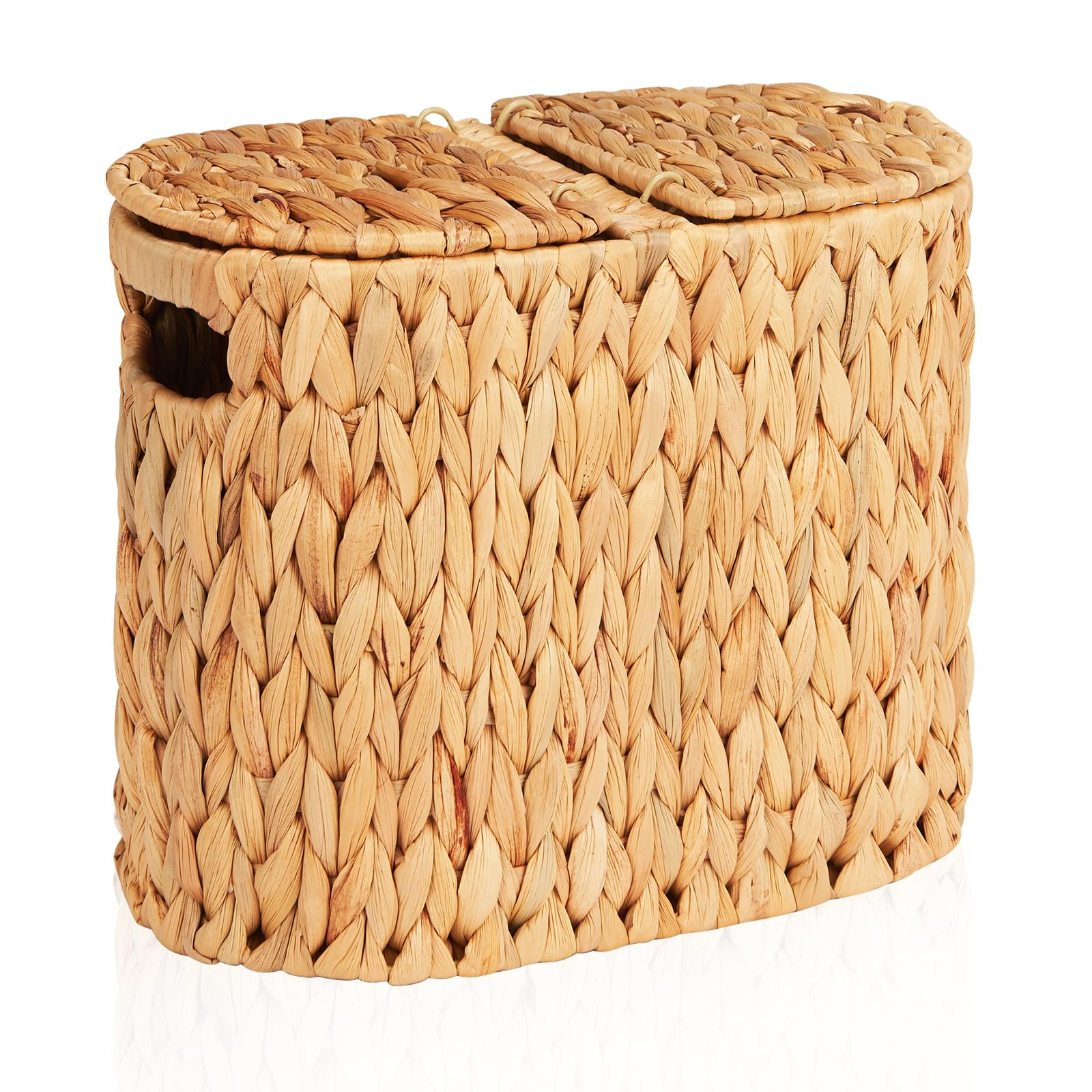 FairyHaus Wicker Toilet Paper Storage Basket with Lid & Handles, 4 Rolls Handwoven Toilet Paper H... | Amazon (US)