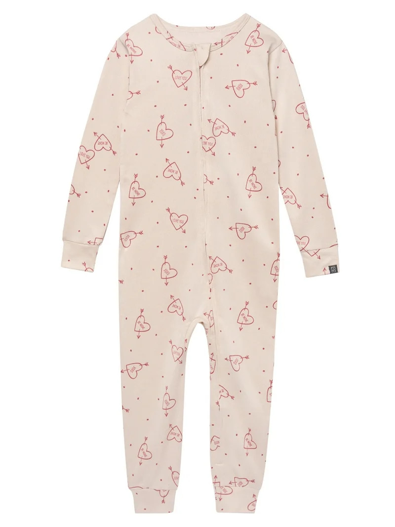 Modern Moments by Gerber Toddler Neutral Valentine´s Day One-Piece Pajama, Sizes 12M-5T | Walmart (US)