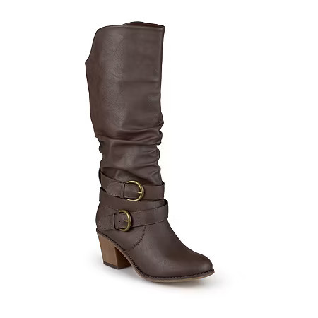 Journee Collection Womens Late Riding Boots, 9 1/2 Wide, Brown | JCPenney