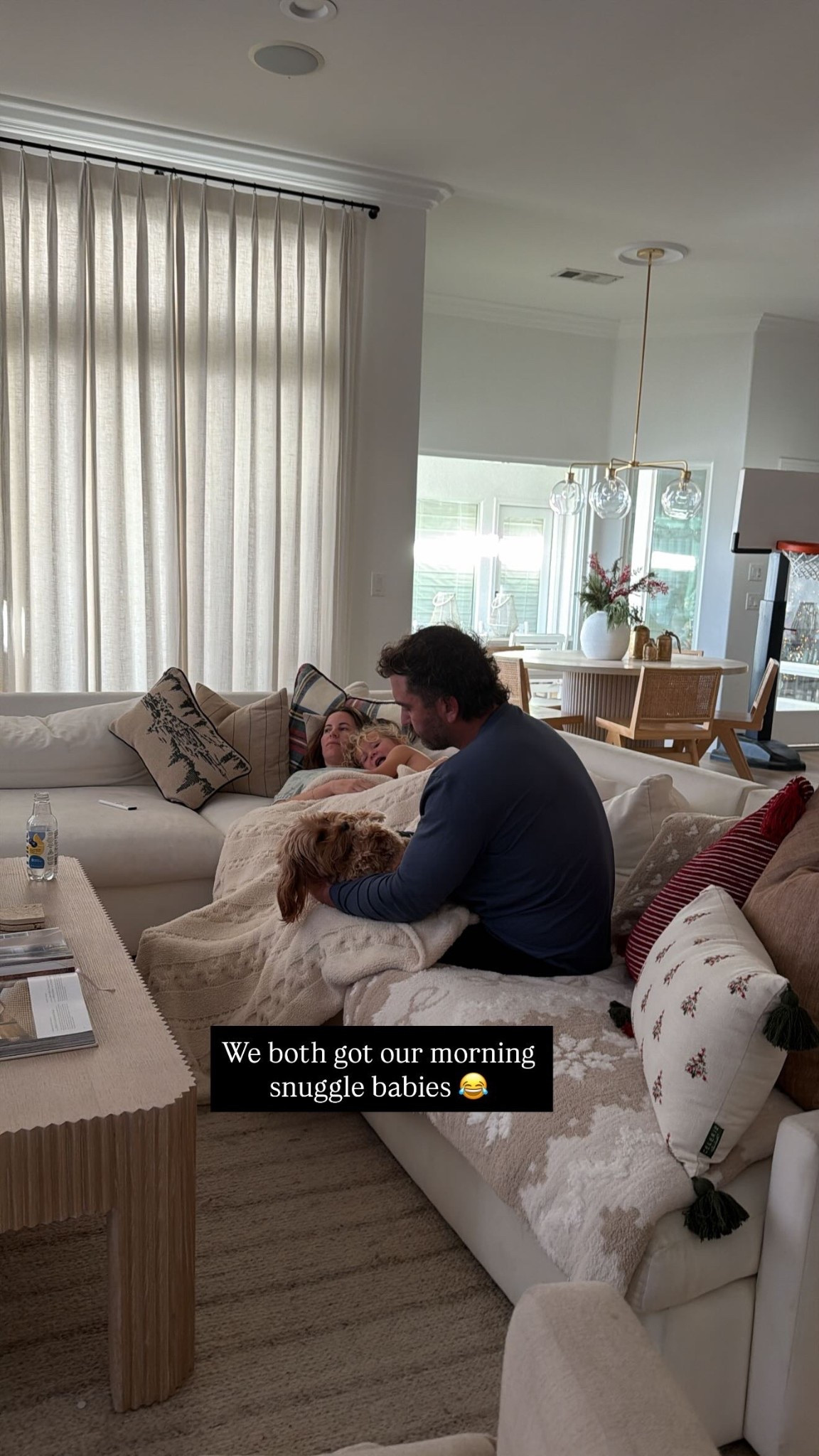 We both got our morning snuggle babies 😂