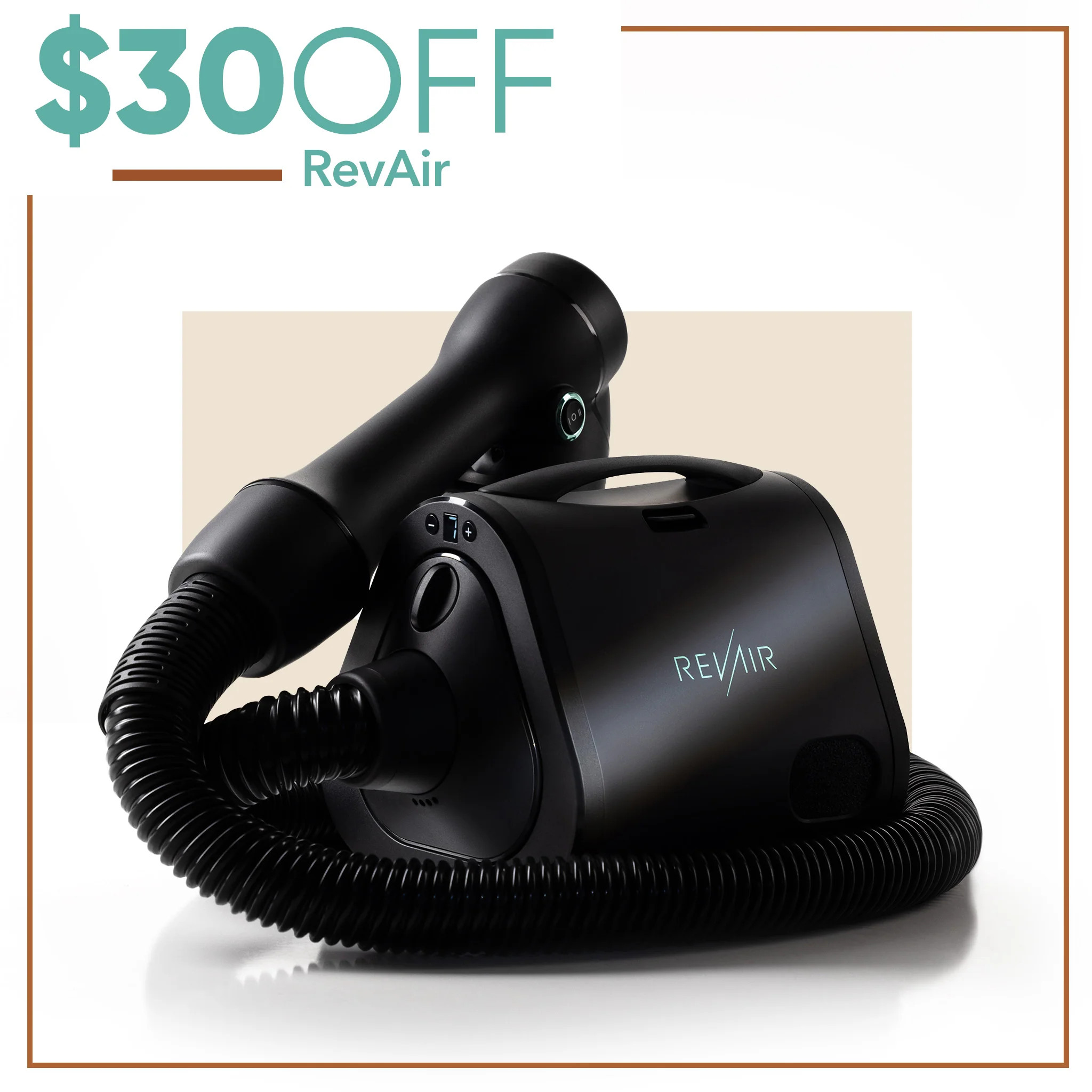RevAir Reverse-Air Hair Dryer w/friction-free technology, 3 heat settings, 7 tension settings | RevAir
