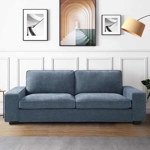 Jaramy 88.19'' Chenille Square Arm Upholstered Sofa | Wayfair North America