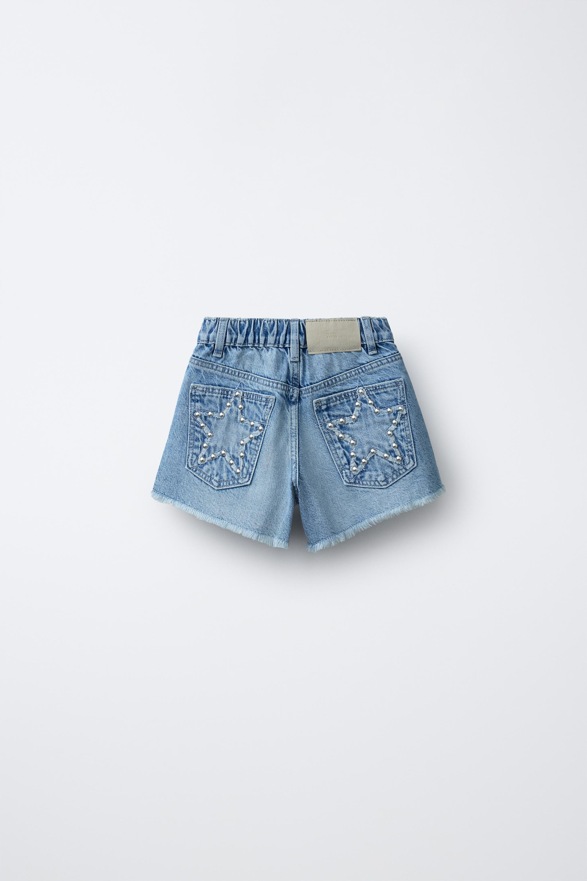 STUDDED DENIM SHORTS | Zara US