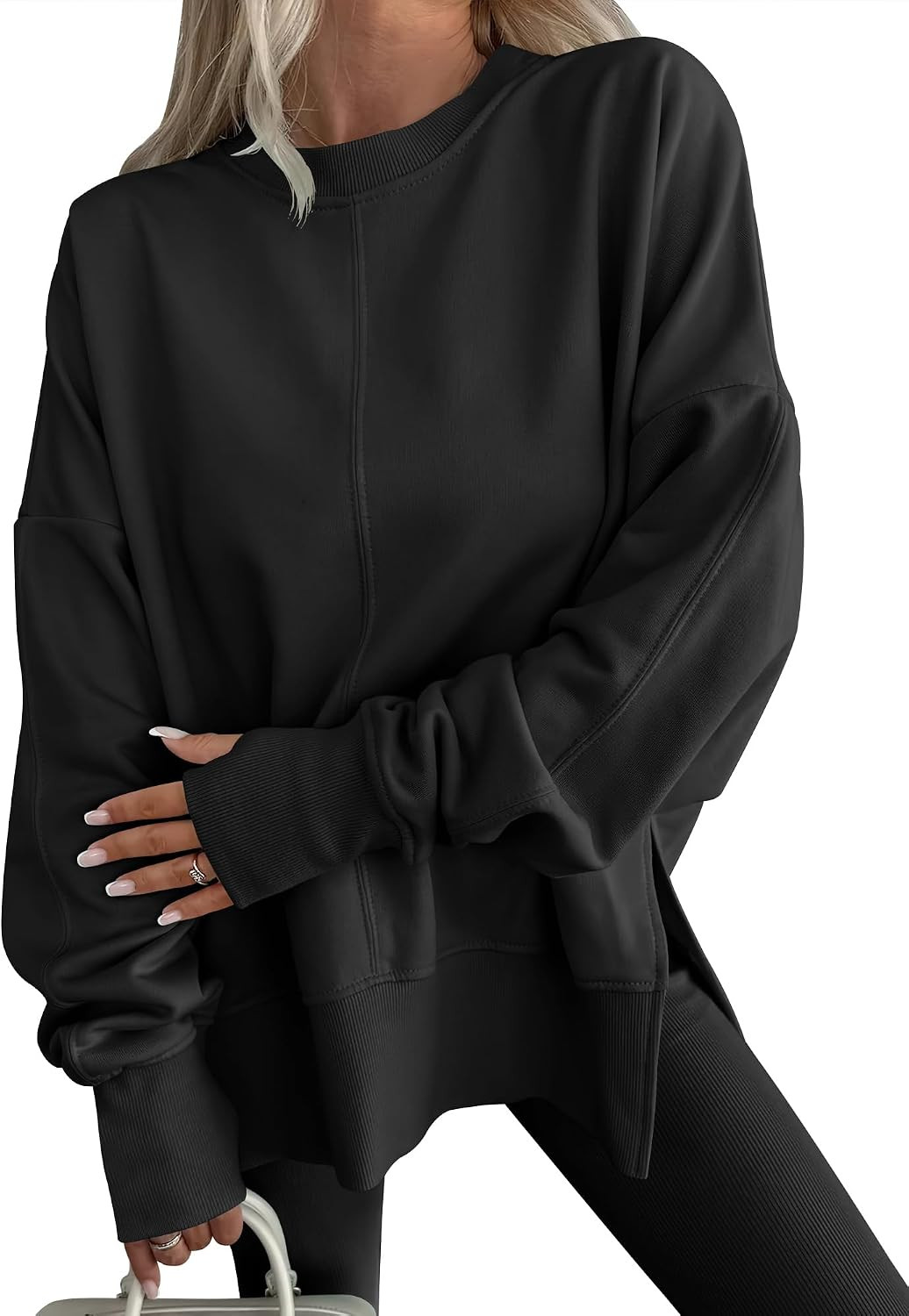 ANRABESS Women Oversized Sweatshirts Fall Outfits with Thumbhole | Amazon (US)