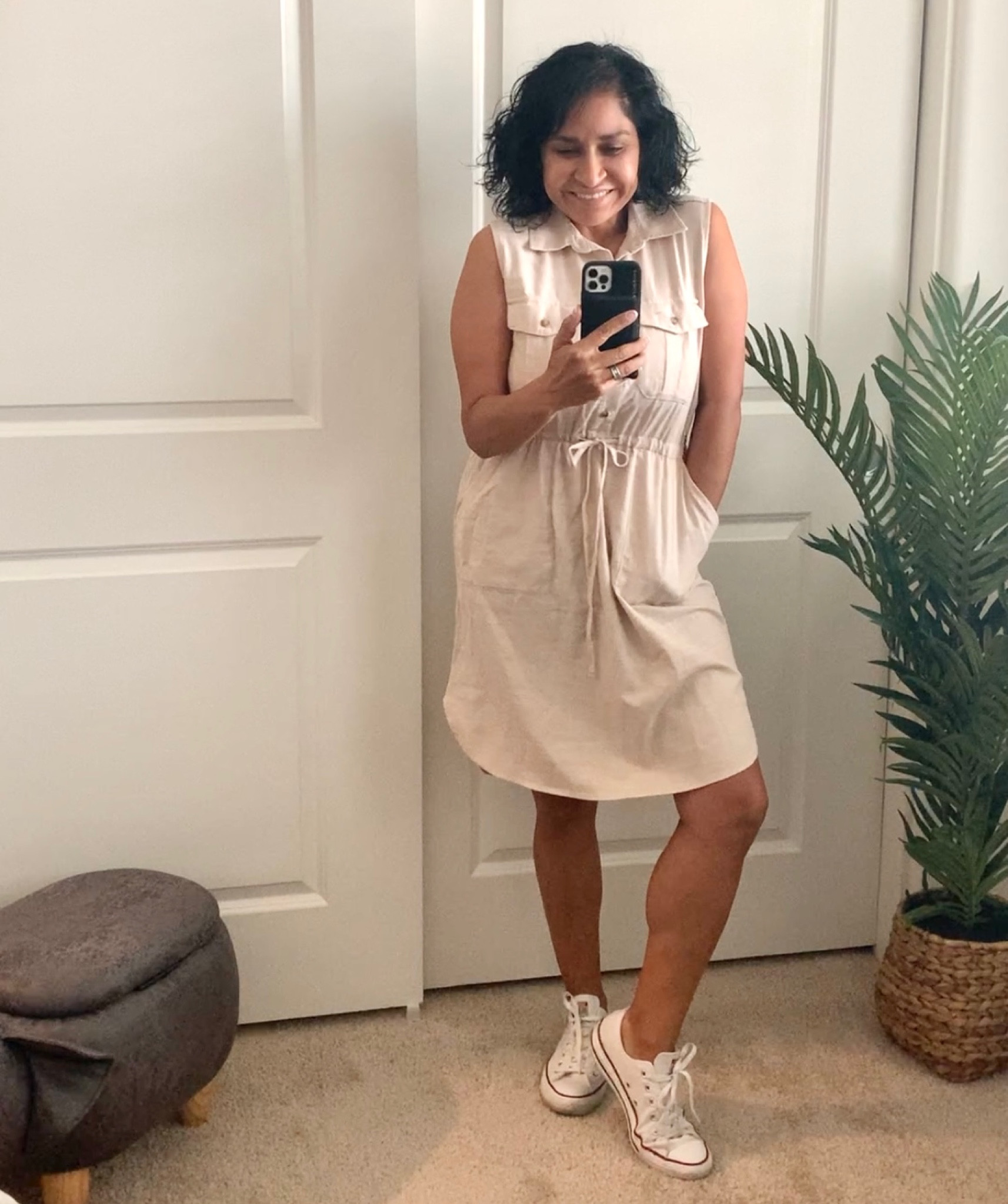 #neutral #neutral #converse #walmart #casualootd #momstyle #shirtdress #belteddress #festival #picnic #whitesneakers #tandeess #cottondress #beigecasualdress #walmartfinds #flattering #petite #petitestyle #arizonaliving #elephantstool #elephantfootstool #fauxpalm #palmtree#LTKFestival

#LTKcurves #LTKFind