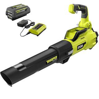 RYOBI 40V Brushless 125 MPH 550 CFM Cordless Battery Whisper Series Jet Fan Blower with 4.0 Ah Ba... | The Home Depot