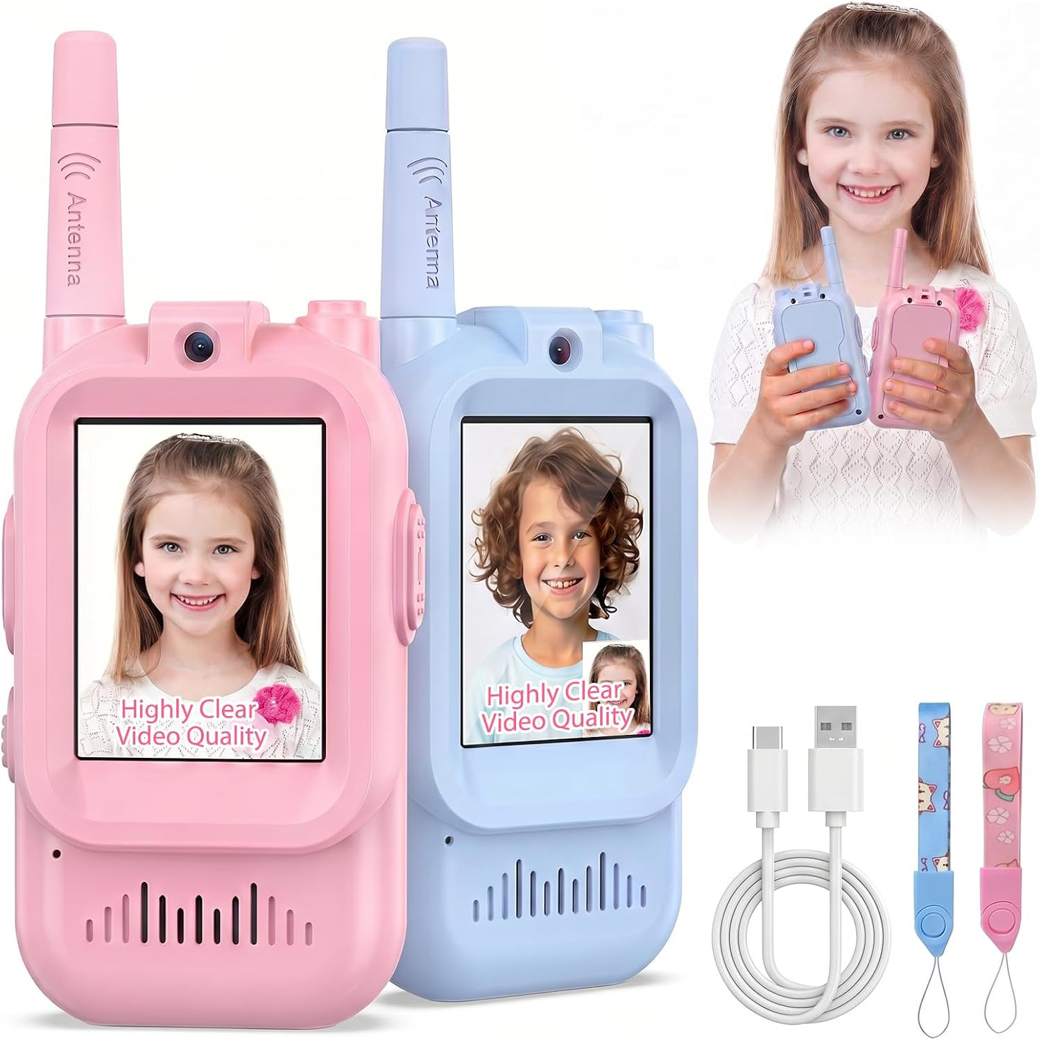 Walkie Talkies for Kids Pack of 2, Rechargeable Long Range Two Way Radios | Amazon (US)
