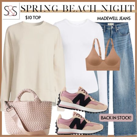 Spring basics can be worn so many places. This long sleeve tee is great for cold spring nights. Easy to layer, and great with new balance sneakers!

#LTKU #LTKSeasonal #LTKfindsunder100