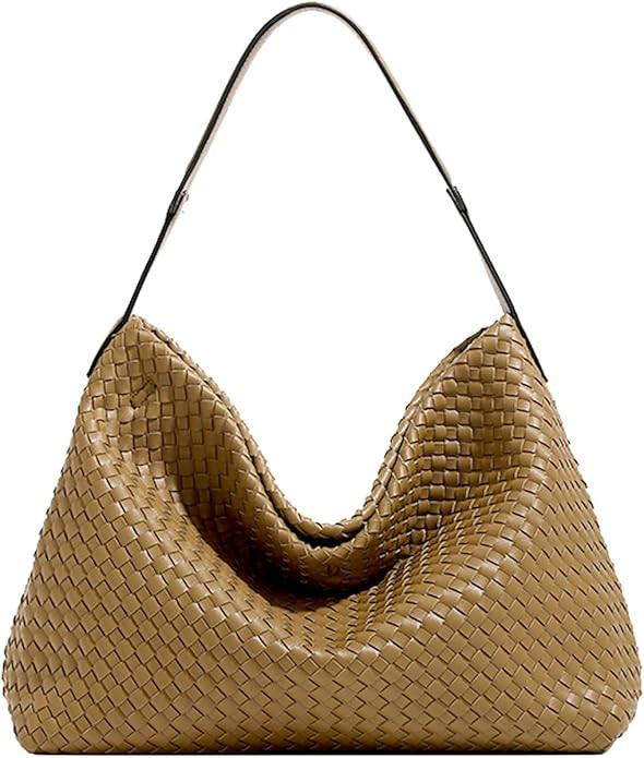 Women Boston Bag Woven Vegan Leather Handbags Female Satchel Messenger Bag Fashion Shoulder Cross... | Amazon (US)