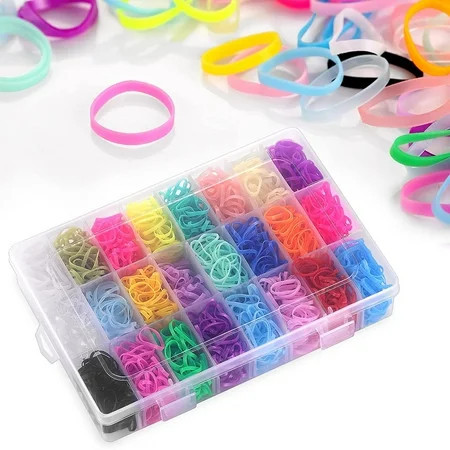 Hair Rubber Bands, 1500 Pcs Small Elastic Hair Ties with Organizer Box Colorful Hair Ties for Girls, Mini Kids Hair Elastics Baby Hair Ties for Thin or Thick Hair (24 Colors) | Walmart (US)