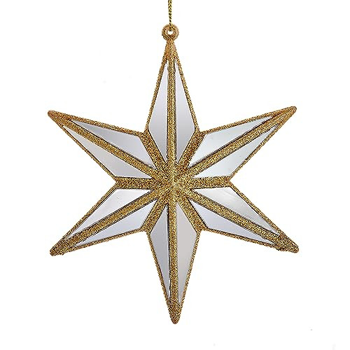Ivory and Gold Mirrored Star Ornament 5 Inch | Amazon (US)