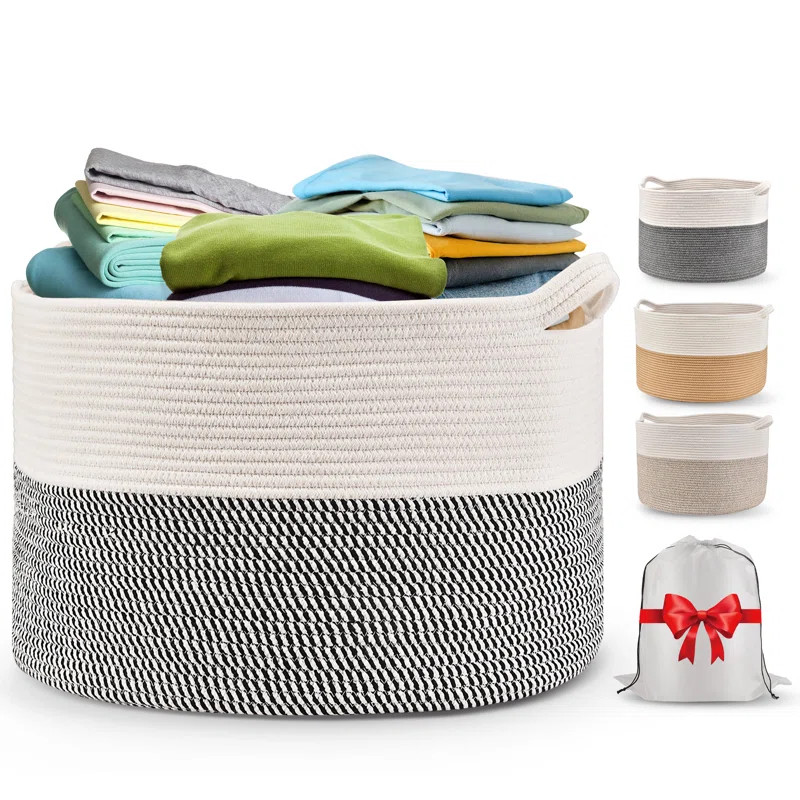 Cotton Rope Basket, Storage Baskets | Wayfair North America