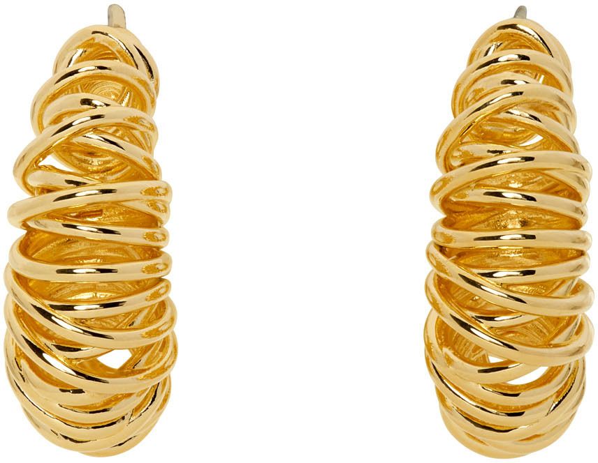 Gold Coil Hoop Earrings | SSENSE