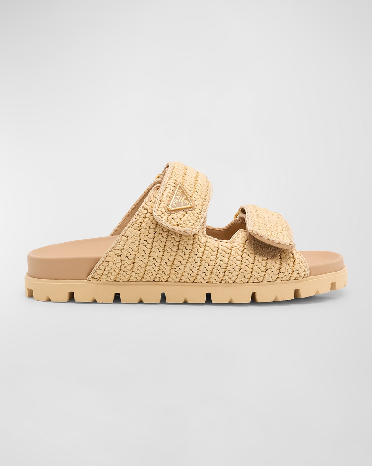Fussbett Raffia Dual Buckle Slide Sandals | Neiman Marcus