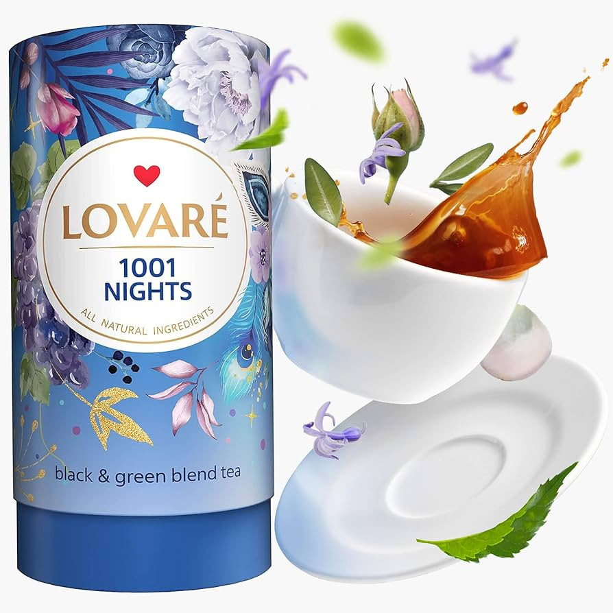 LOVARE 1001 Nights Loose Leaf Tea 80 g - Made in Ukraine - Black and Green Tea, Apple, Cornflower... | Amazon (US)