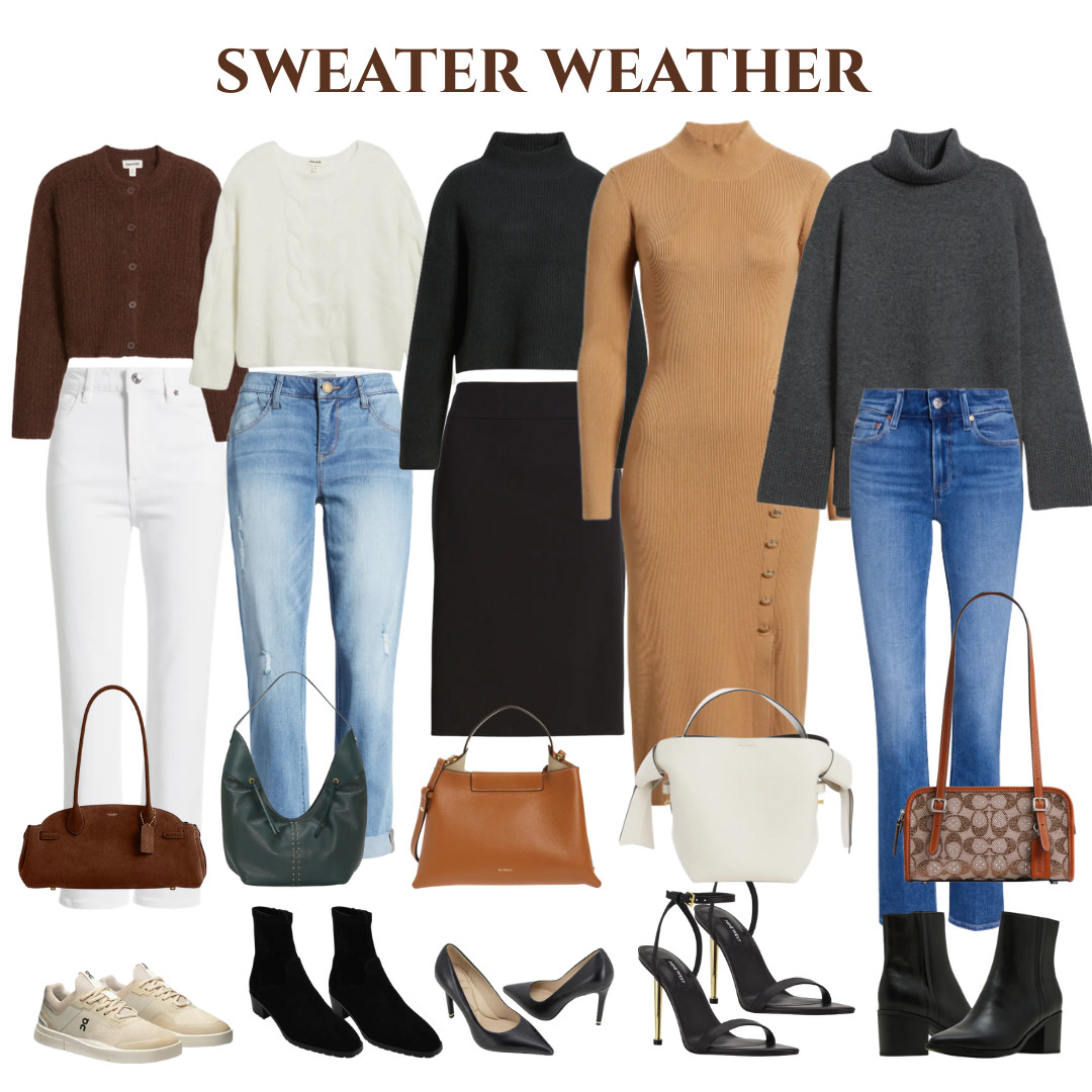 Sweater Weather Outfit Inspiration 🤎 Cozy knits and timeless fall fashion finds you can shop now. See my full mood board for everyday autumn style + effortless layering looks. 

 #LTKSeasonal #LTKOver40 #LTKWorkwear