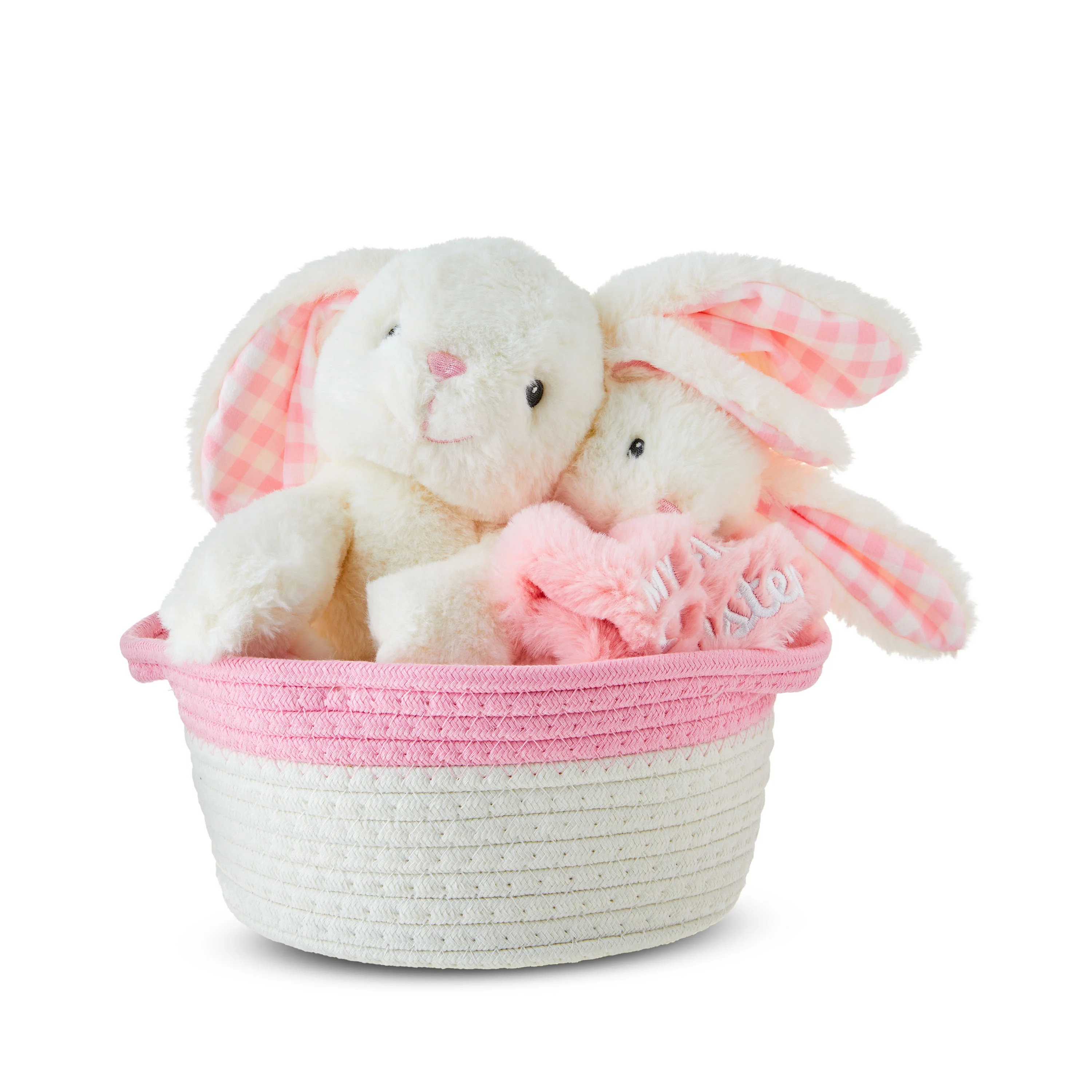 Easter 3-Piece Pink & White My First Easter Basket Set, 12 in x 12 in, by Way To Celebrate | Walmart (US)