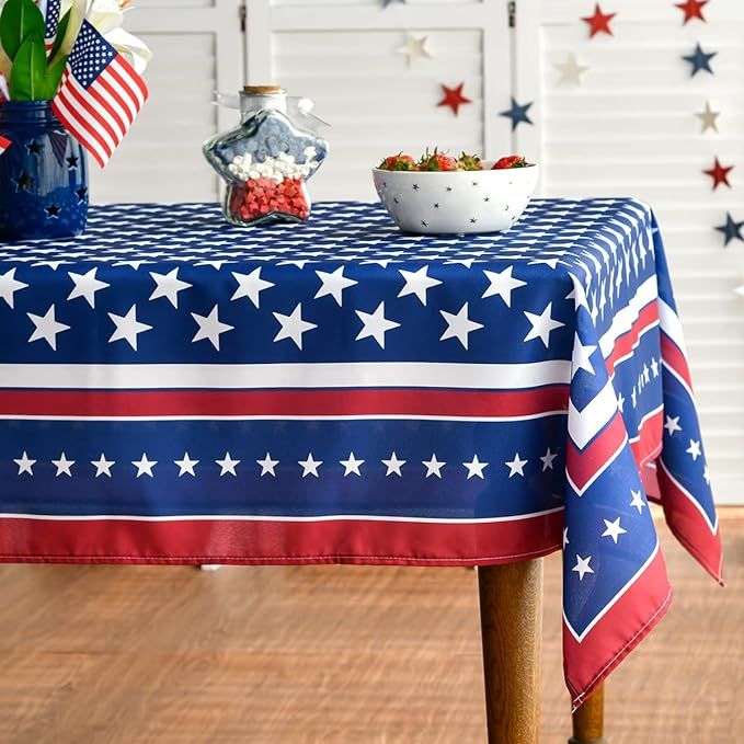 Horaldaily 4th of July Tablecloth 60x84 Inch, Patriotic Memorial Day Independence Day American Fl... | Amazon (US)