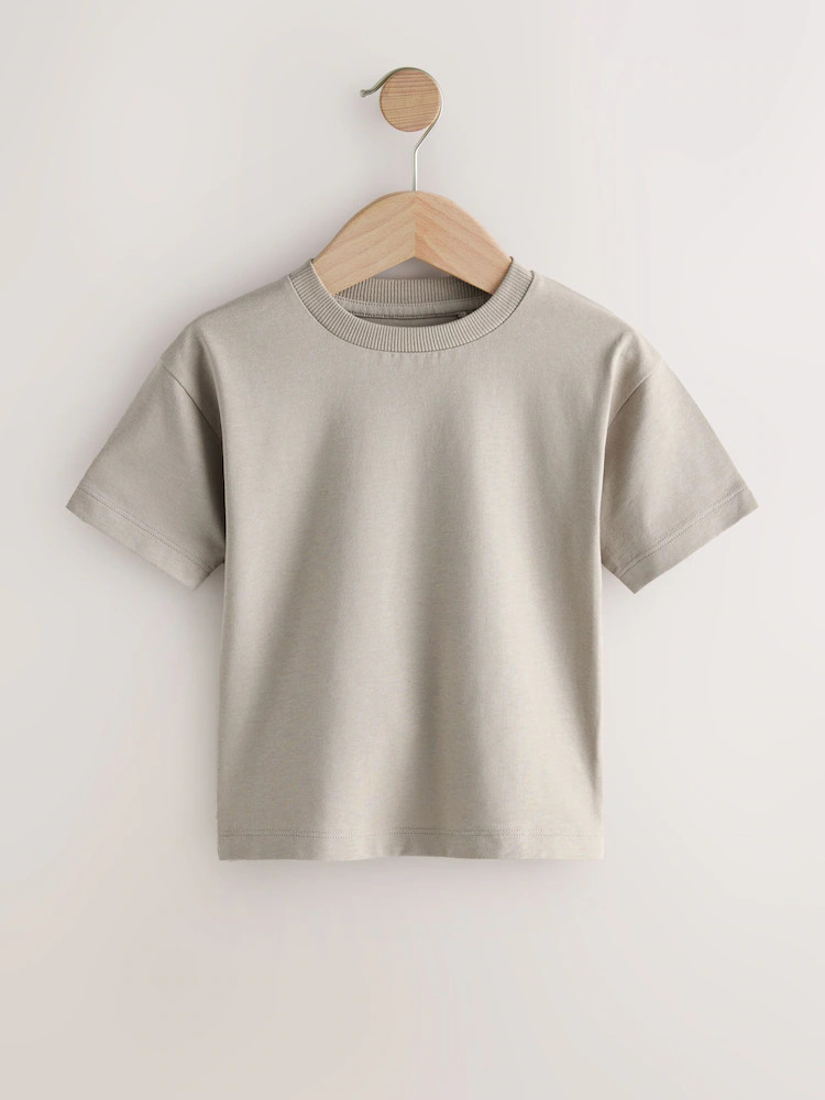 Black/Grey/Brown/Stone/White Relaxed Fit Short Sleeve T-Shirts 5 Pack (3mths-7yrs) | Next US