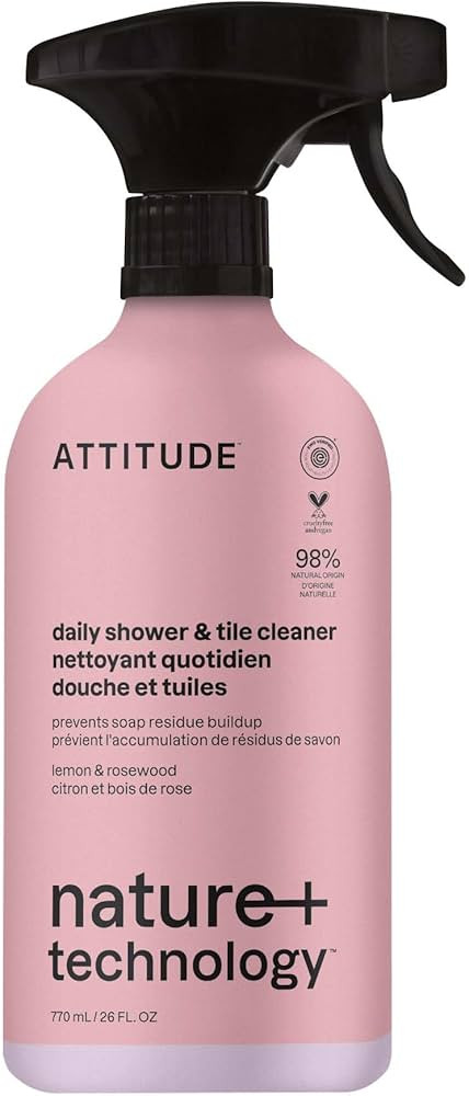 ATTITUDE Shower and Tiles Cleaner Spray, Natural Origin Ingredients, EWG Verified, Eliminate Soap... | Amazon (US)